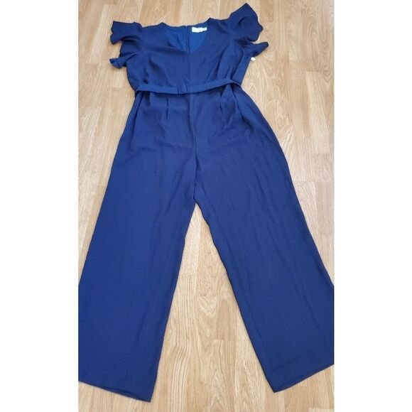 Eliza J Flutter Sleeve Jumpsuit size in Navy - NEW - Picture 4 of 10